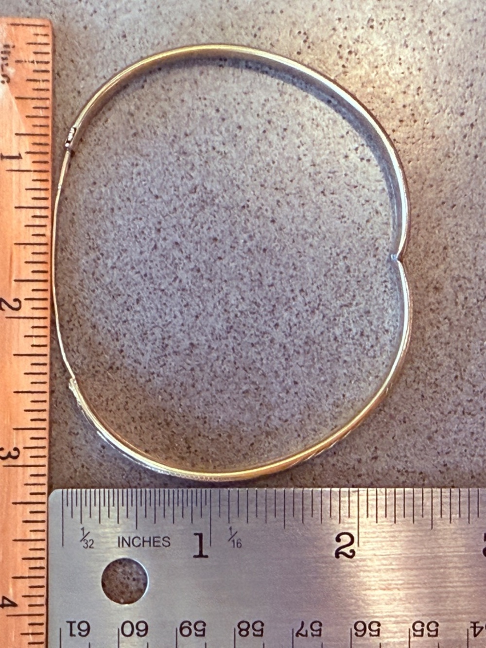 14k Gold Snap Clasp Etched Bangle Bracelet - Picture 7 of 8